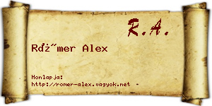 Römer Alex névjegykártya