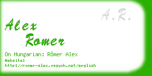 alex romer business card